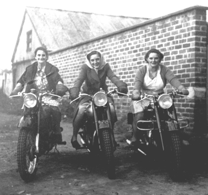 Mountford family members on Motorbikes